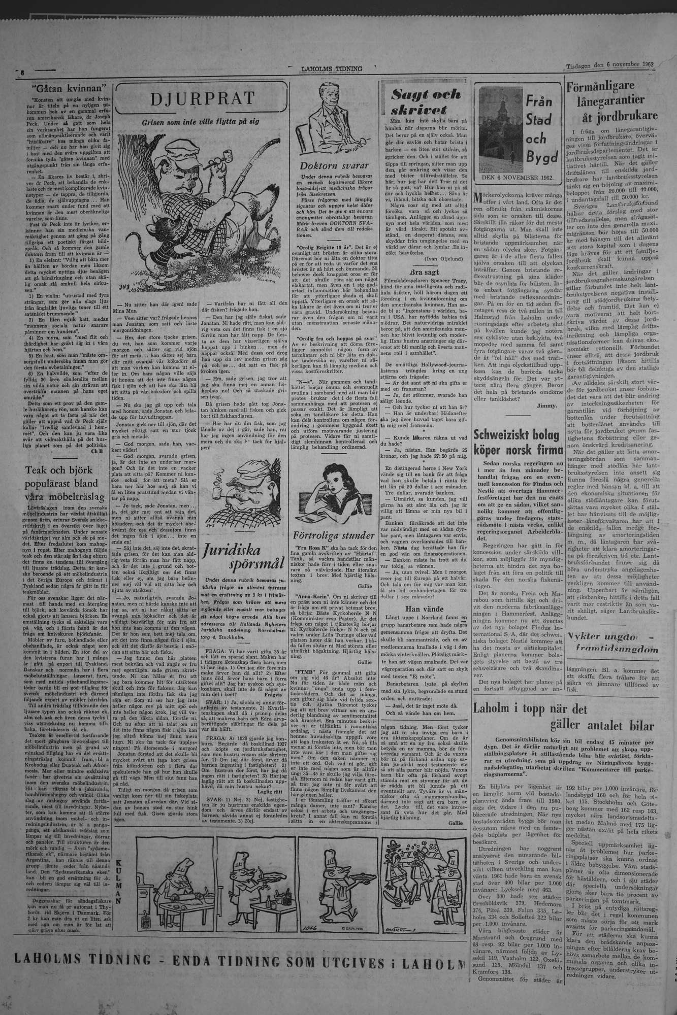 Laholms Tidning Tisdag 6 november 1962, sida 6