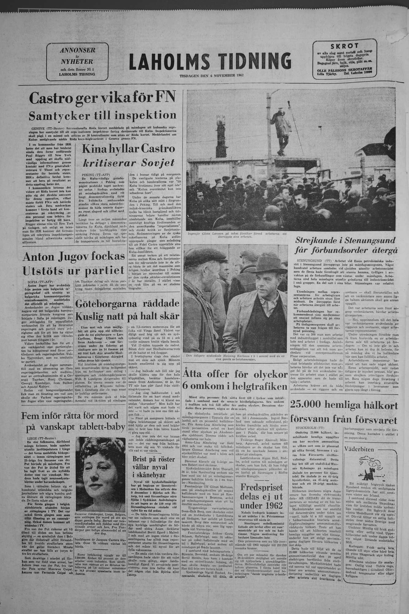 Laholms Tidning Tisdag 6 november 1962, sida 8