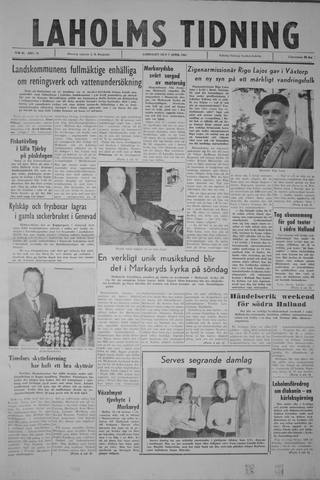 Förstasidan, Lördag 7 april 1962