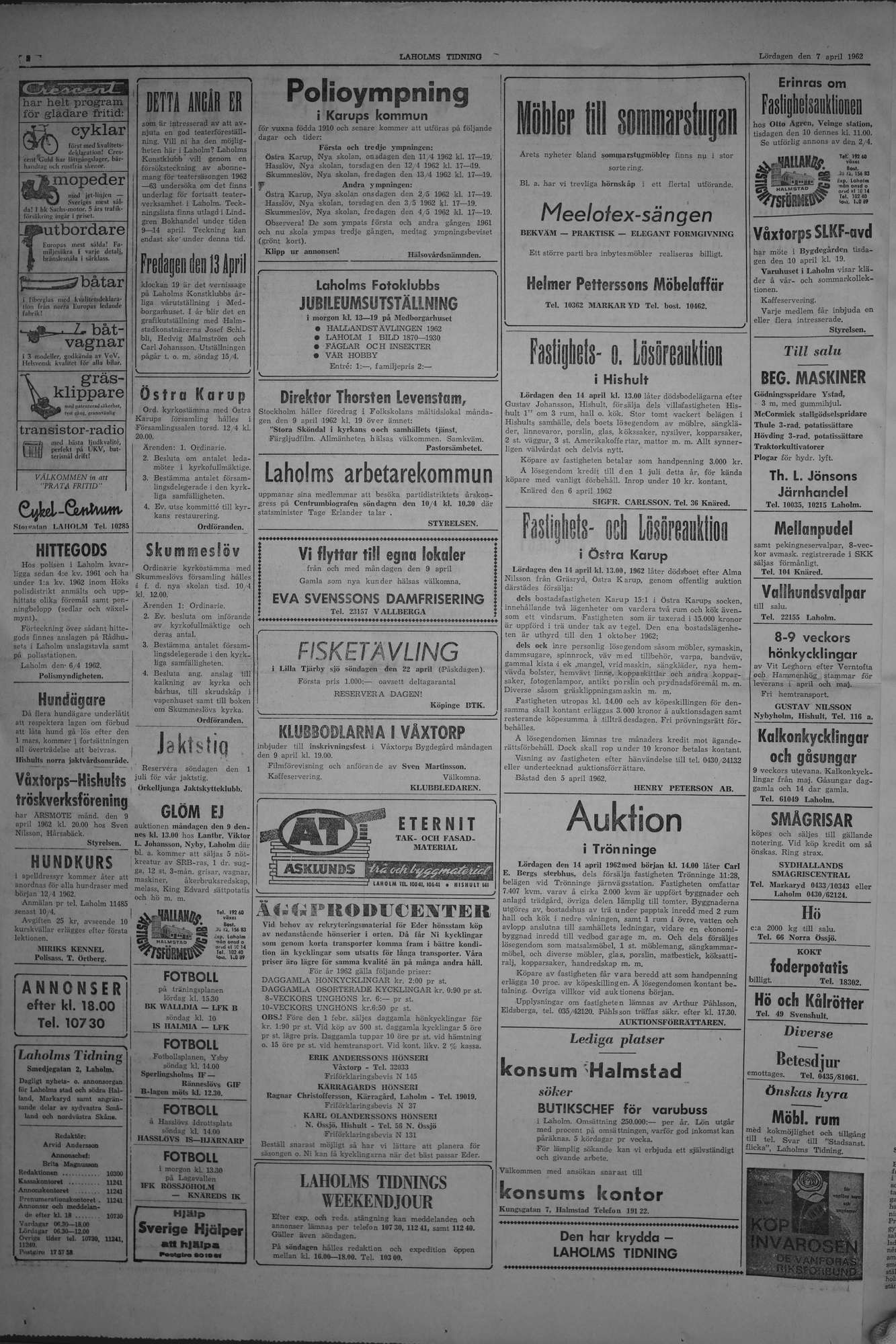 Laholms Tidning Lördag 7 april 1962, sida 2