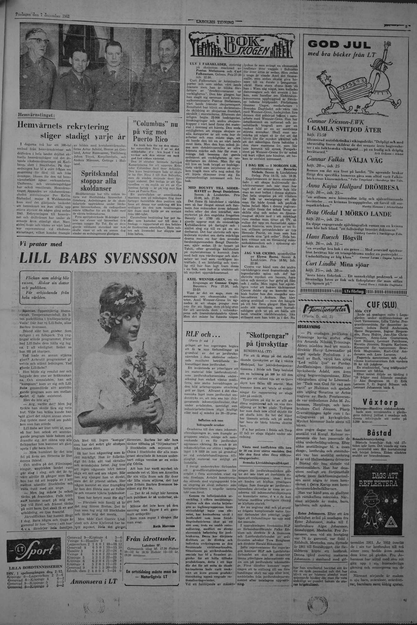 Laholms Tidning Fredag 7 december 1962, sida 5