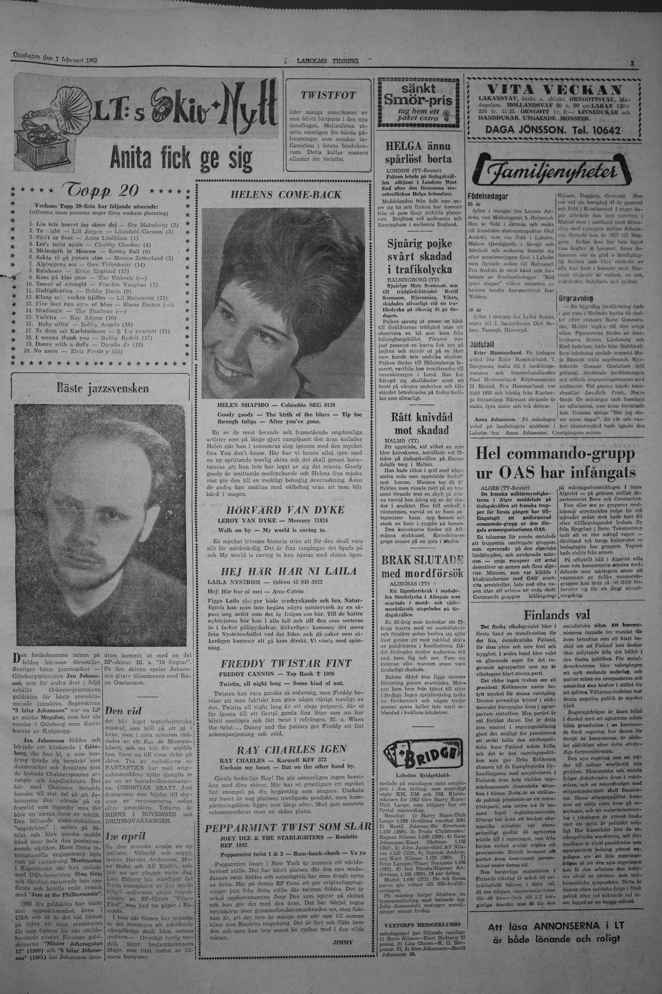 Laholms Tidning Onsdag 7 februari 1962, sida 3