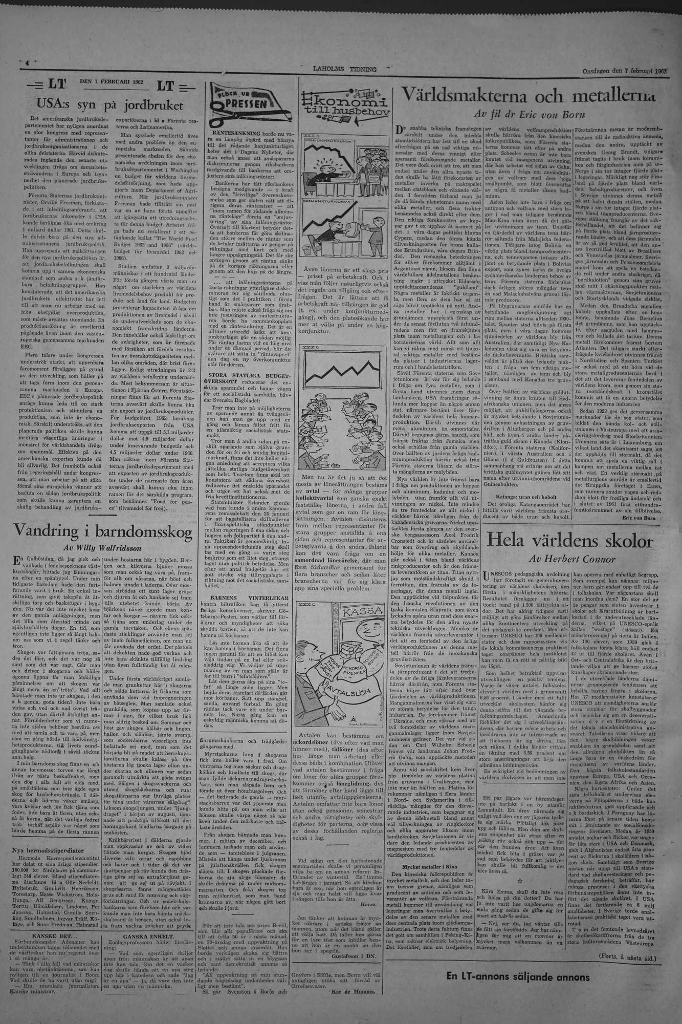 Laholms Tidning Onsdag 7 februari 1962, sida 4