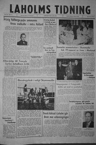 Förstasidan, Lördag 7 juli 1962
