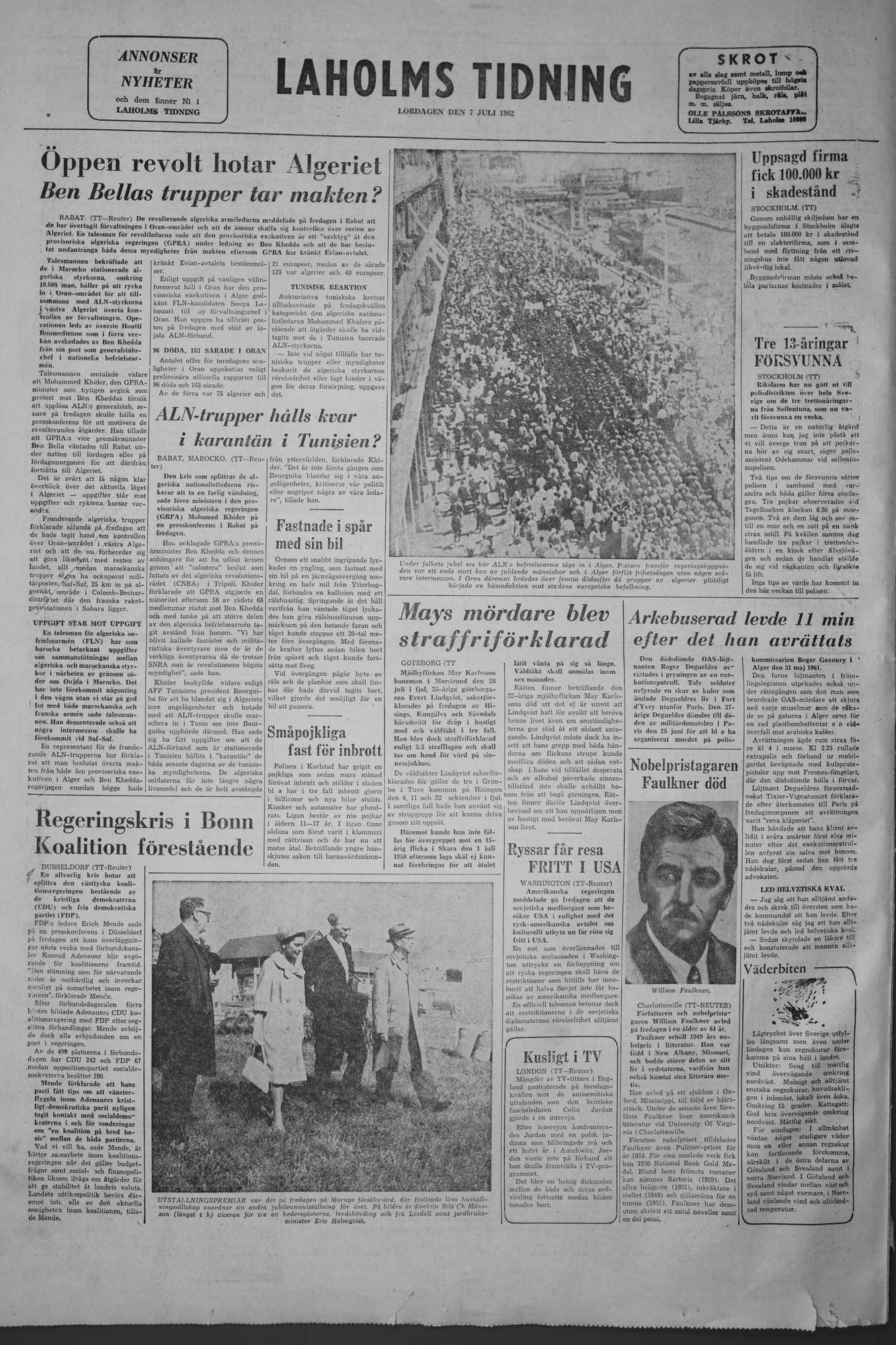 Laholms Tidning Lördag 7 juli 1962, sida 8