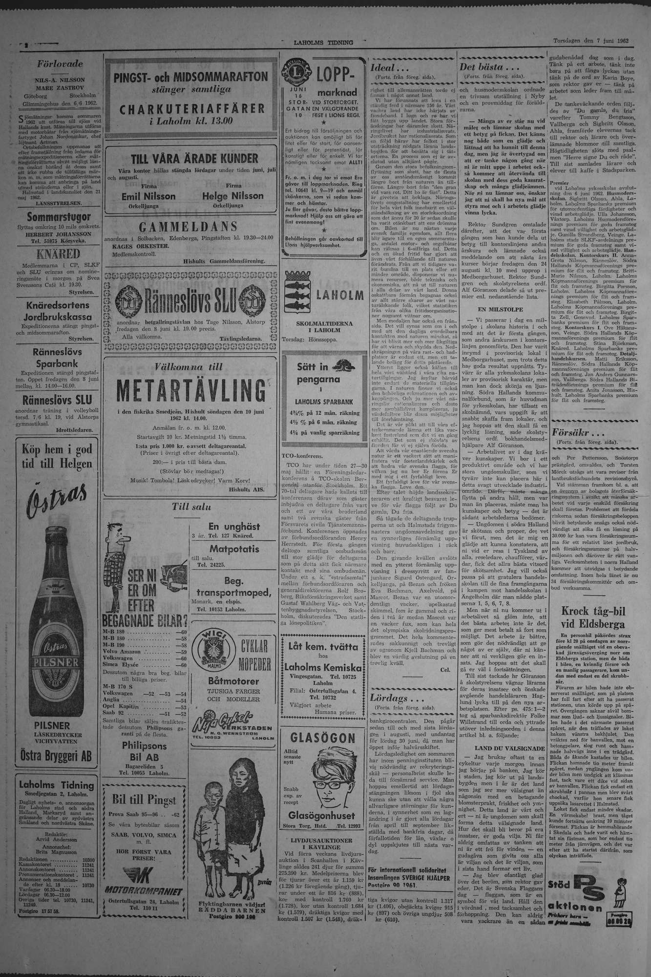 Laholms Tidning Torsdag 7 juni 1962, sida 2