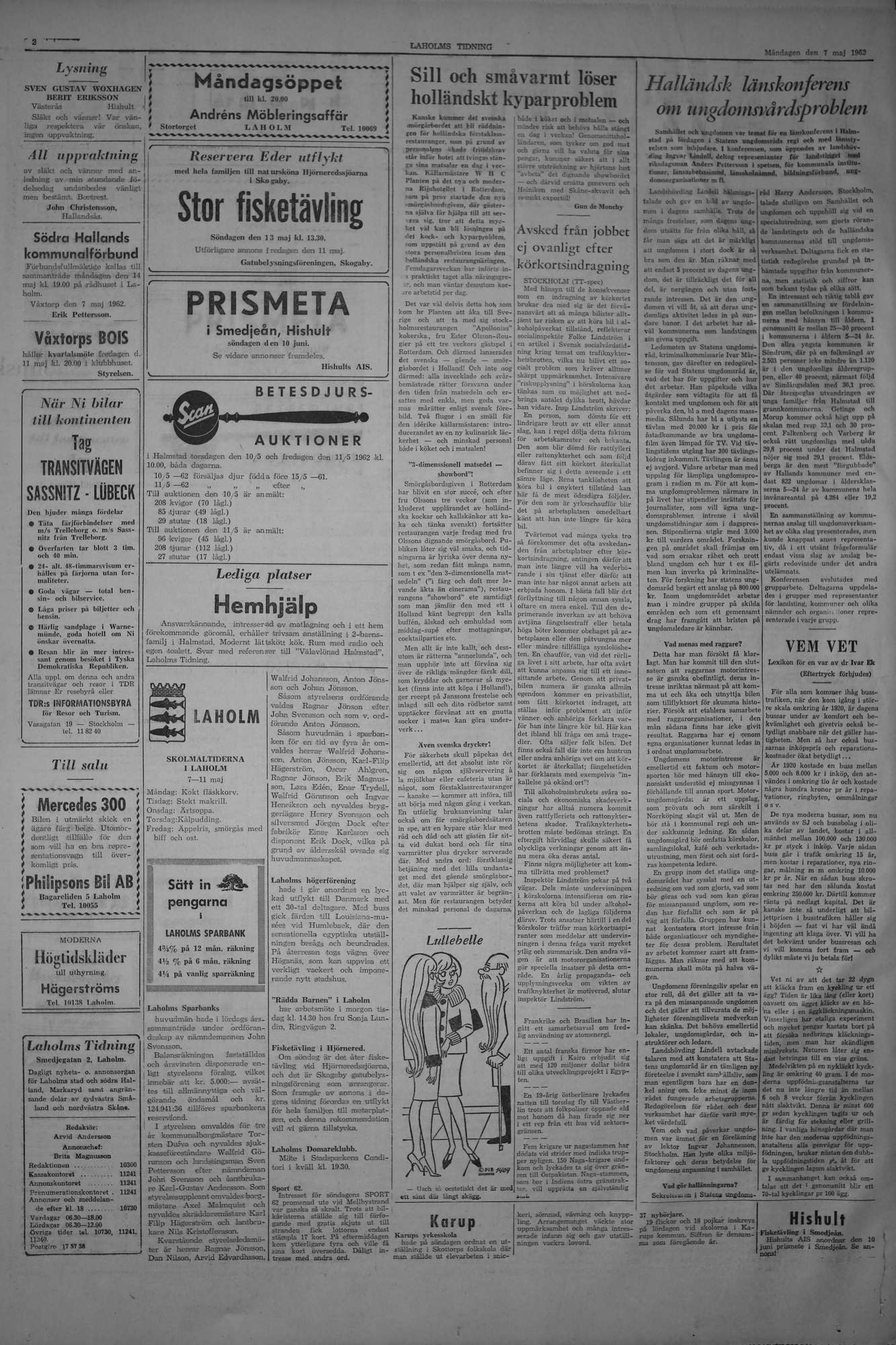 Laholms Tidning Måndag 7 maj 1962, sida 2