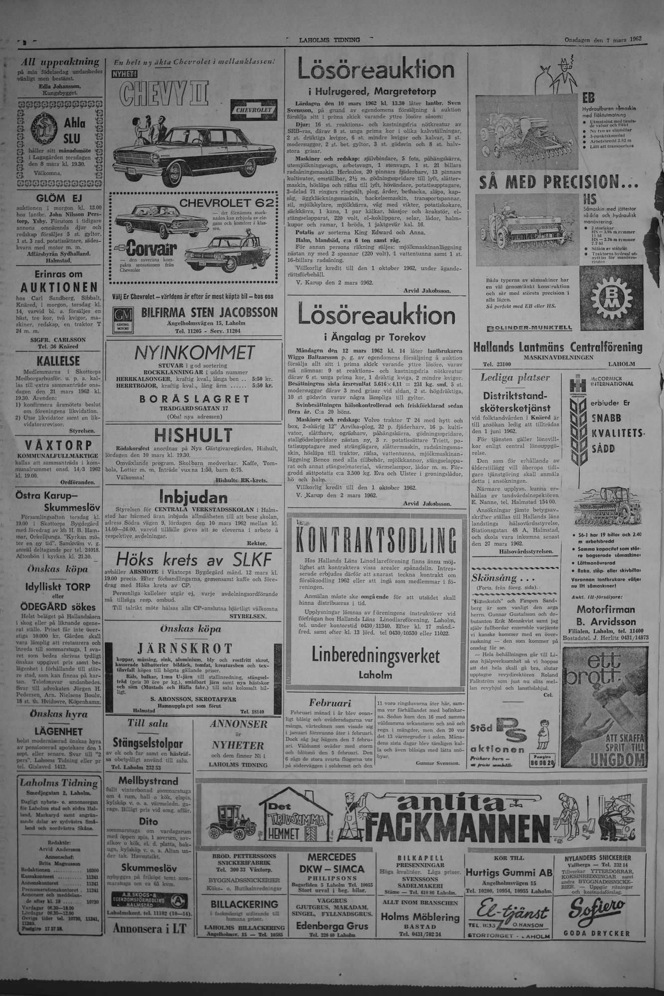 Laholms Tidning Onsdag 7 mars 1962, sida 2