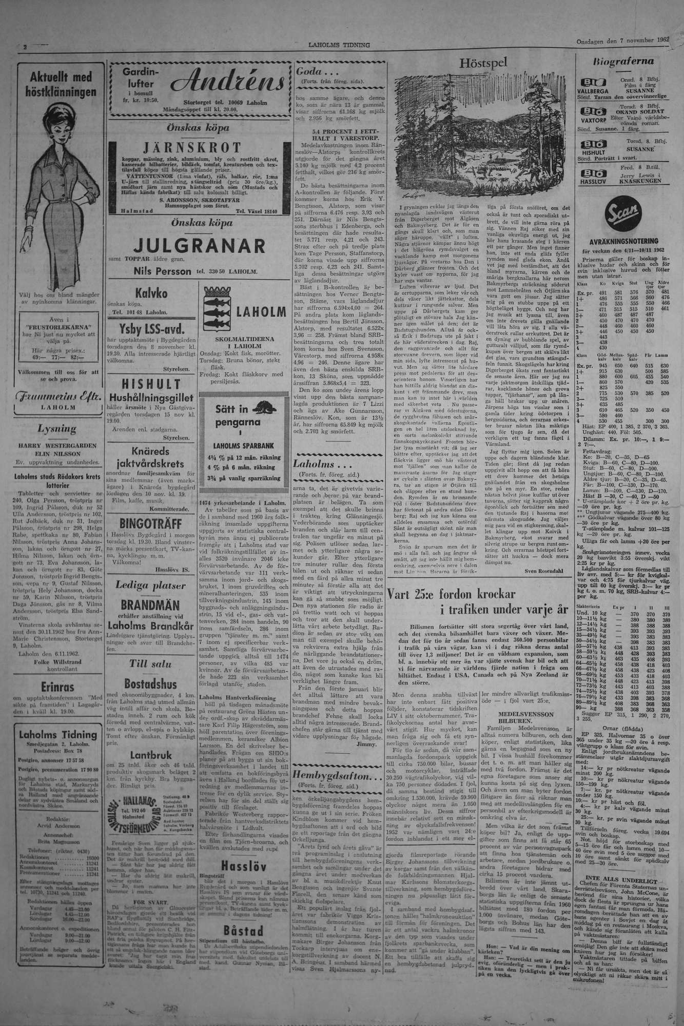 Laholms Tidning Onsdag 7 november 1962, sida 2
