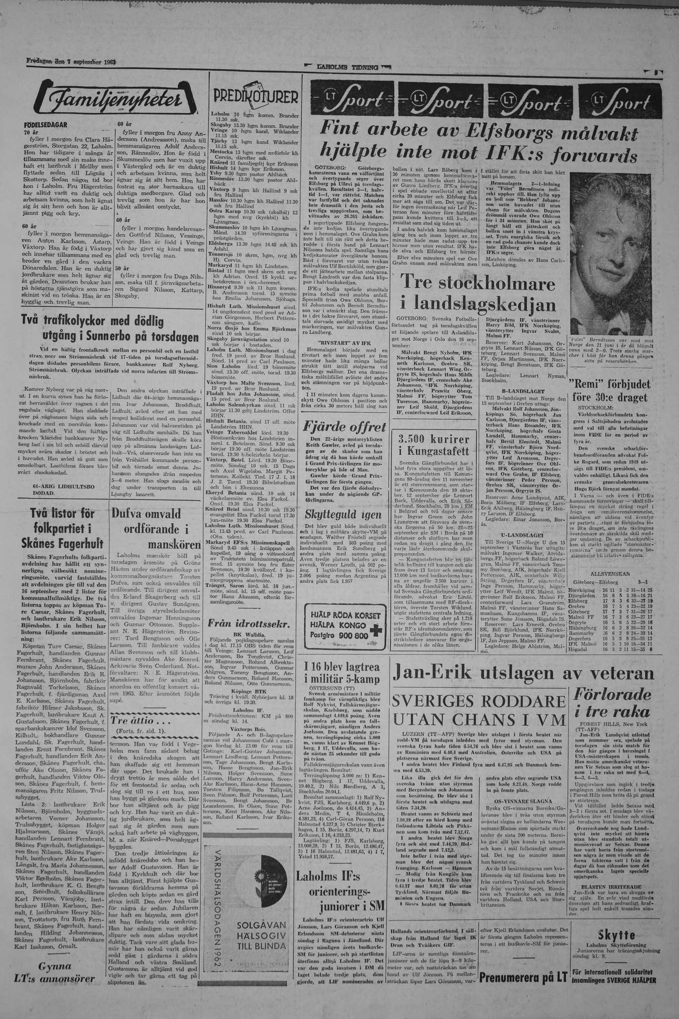 Laholms Tidning Fredag 7 september 1962, sida 5