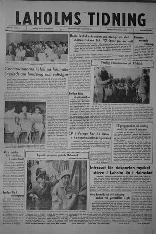 Förstasidan, Onsdag 8 augusti 1962