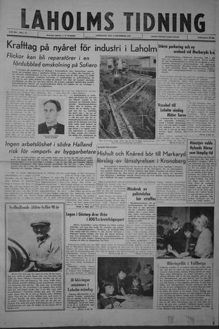 Förstasidan, Lördag 8 december 1962