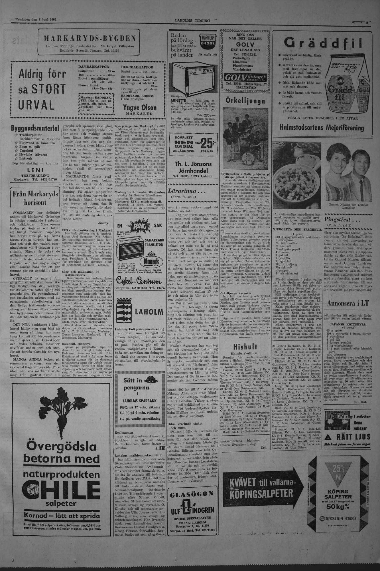 Laholms Tidning Fredag 8 juni 1962, sida 3