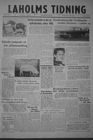 Förstasidan, Tisdag 8 maj 1962