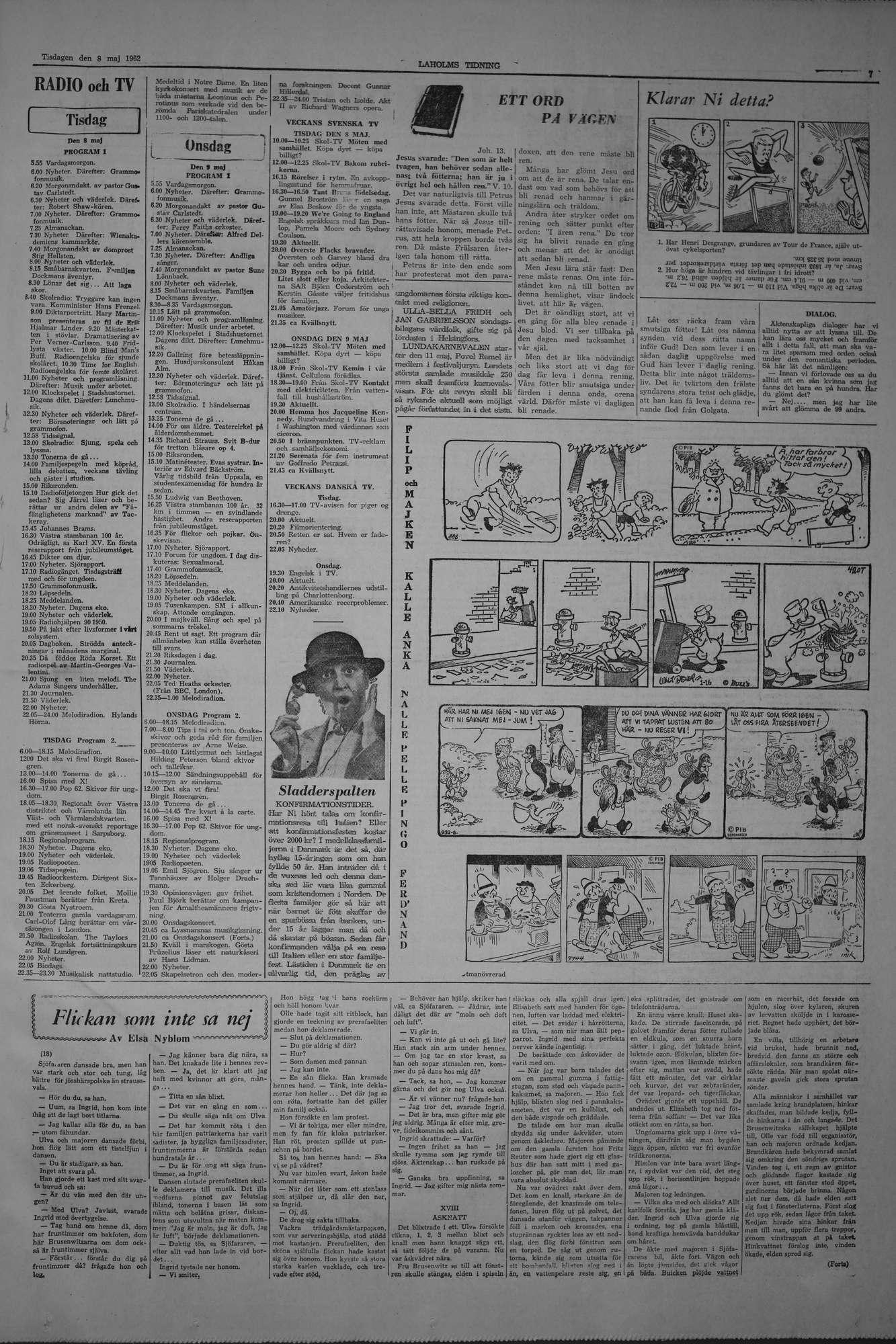 Laholms Tidning Tisdag 8 maj 1962, sida 7