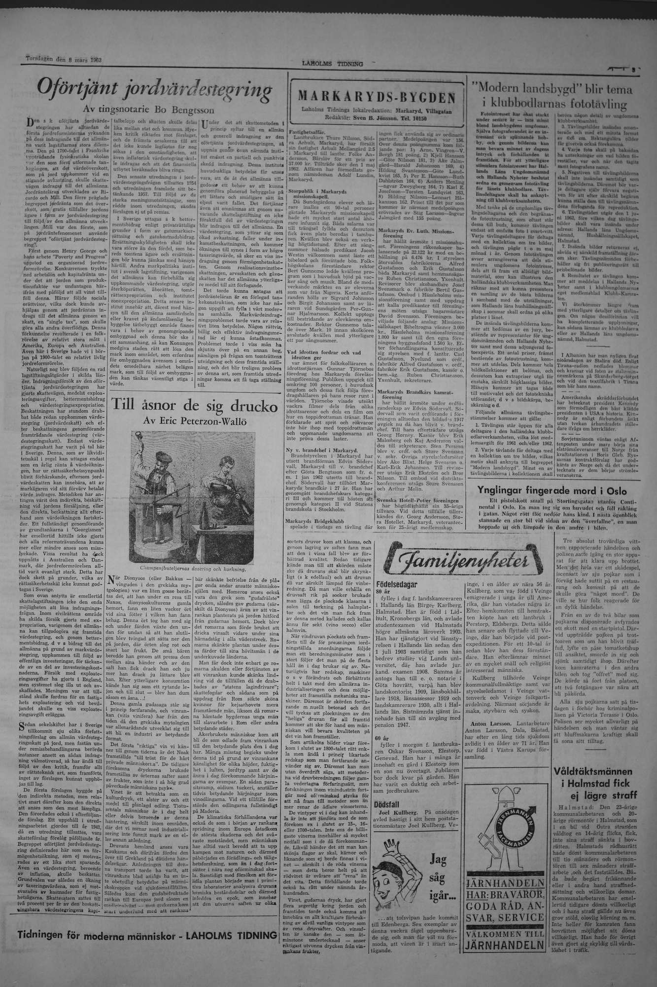 Laholms Tidning Torsdag 8 mars 1962, sida 3