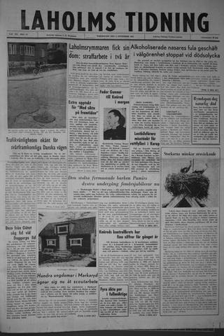 Förstasidan, Torsdag 8 november 1962