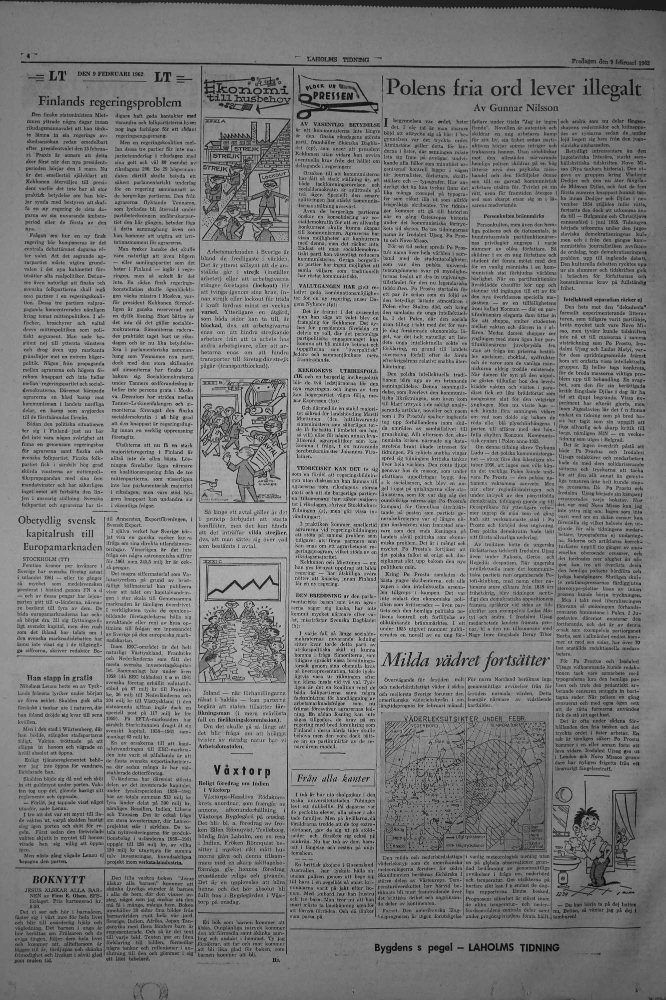 Laholms Tidning Fredag 9 februari 1962, sida 4