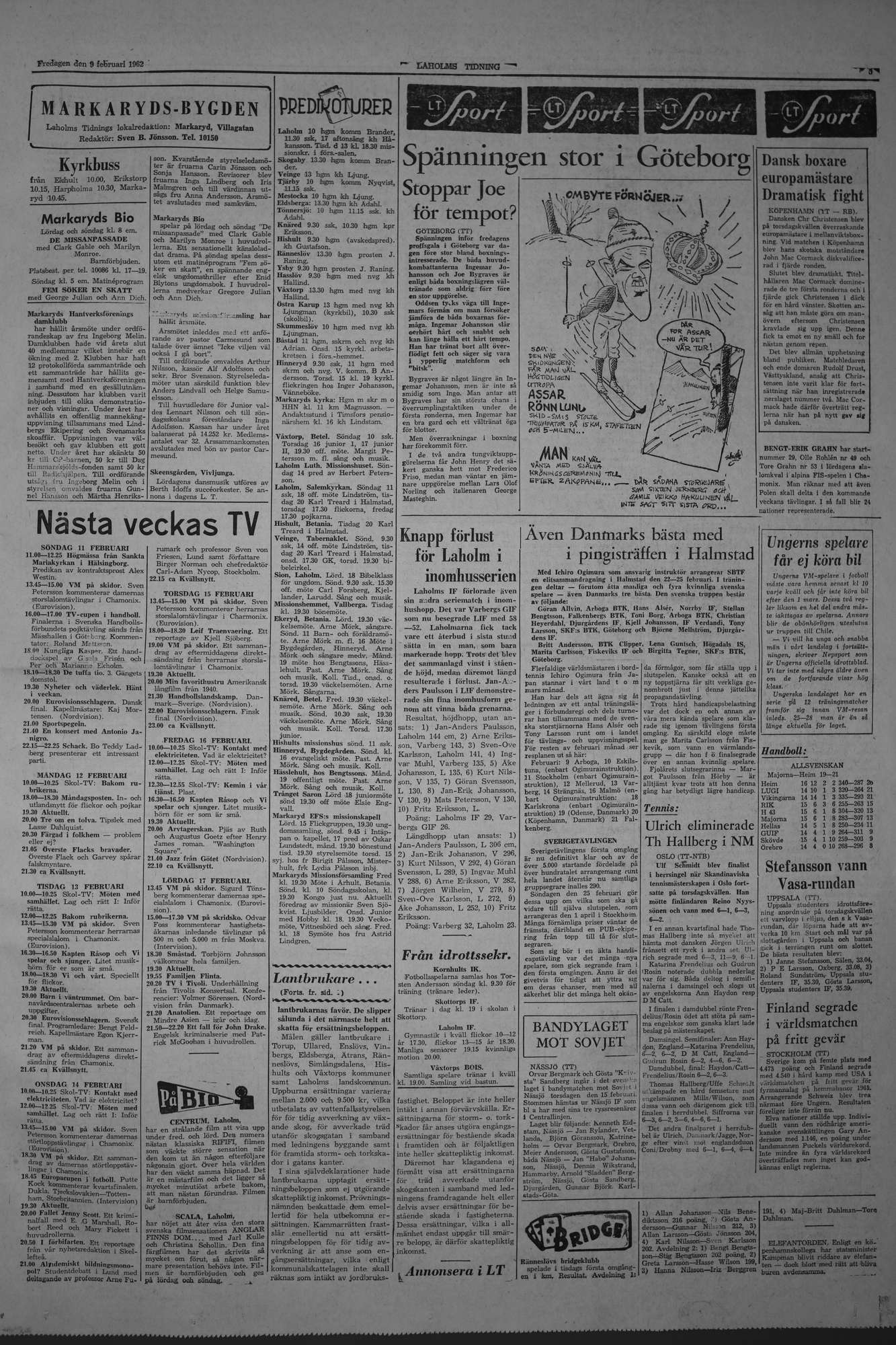 Laholms Tidning Fredag 9 februari 1962, sida 5