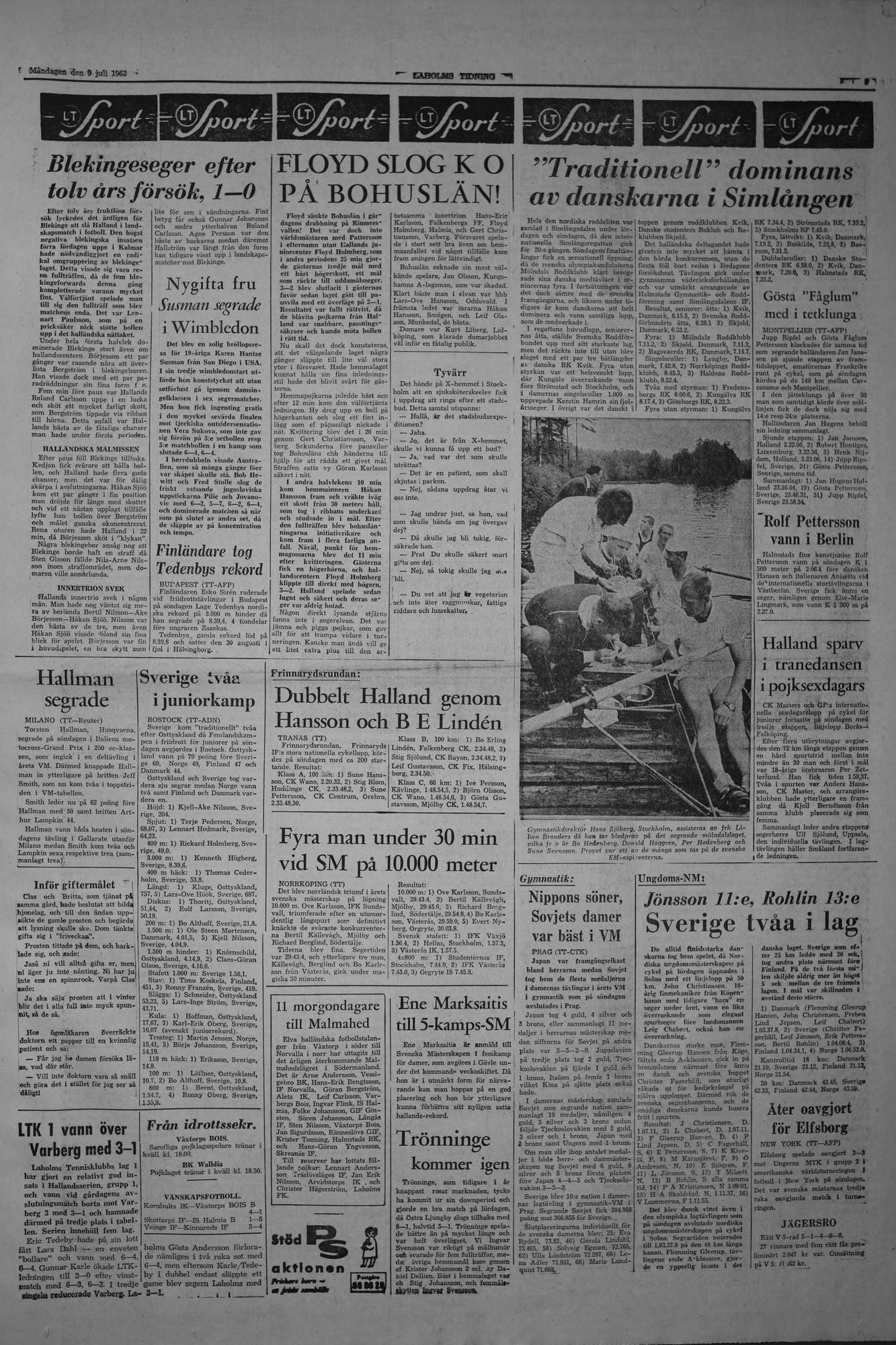 Laholms Tidning Måndag 9 juli 1962, sida 5