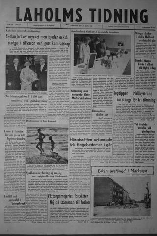 Förstasidan, Lördag 9 juni 1962