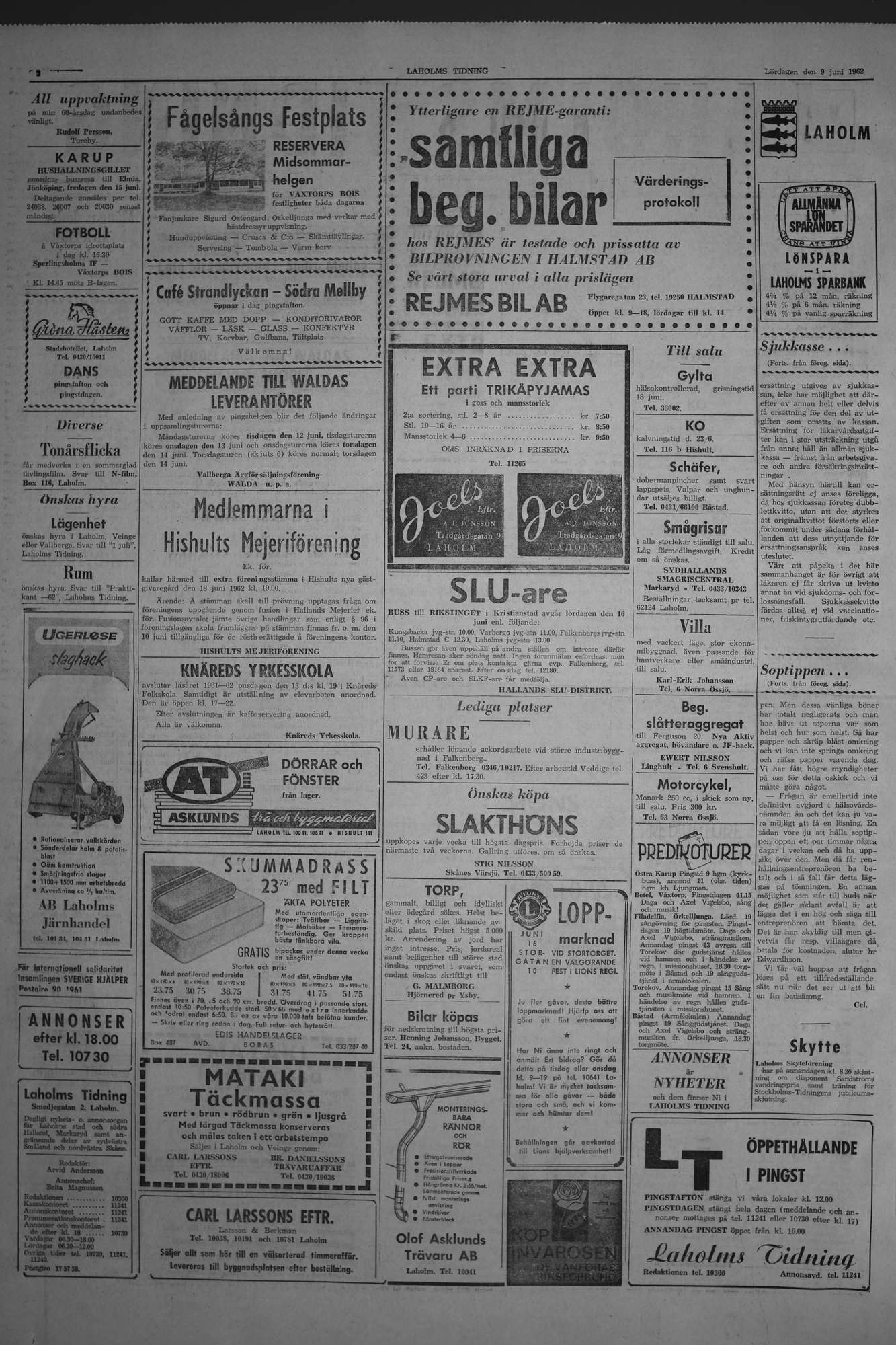 Laholms Tidning Lördag 9 juni 1962, sida 2