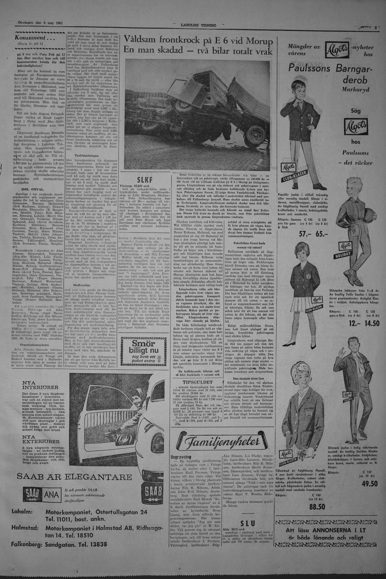 Laholms Tidning Onsdag 9 maj 1962, sida 3