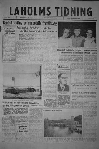 Förstasidan, Fredag 9 mars 1962