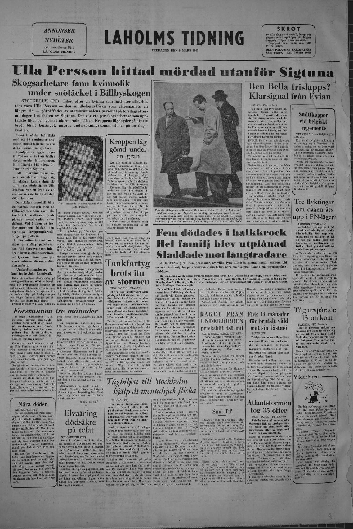 Laholms Tidning Fredag 9 mars 1962, sida 8