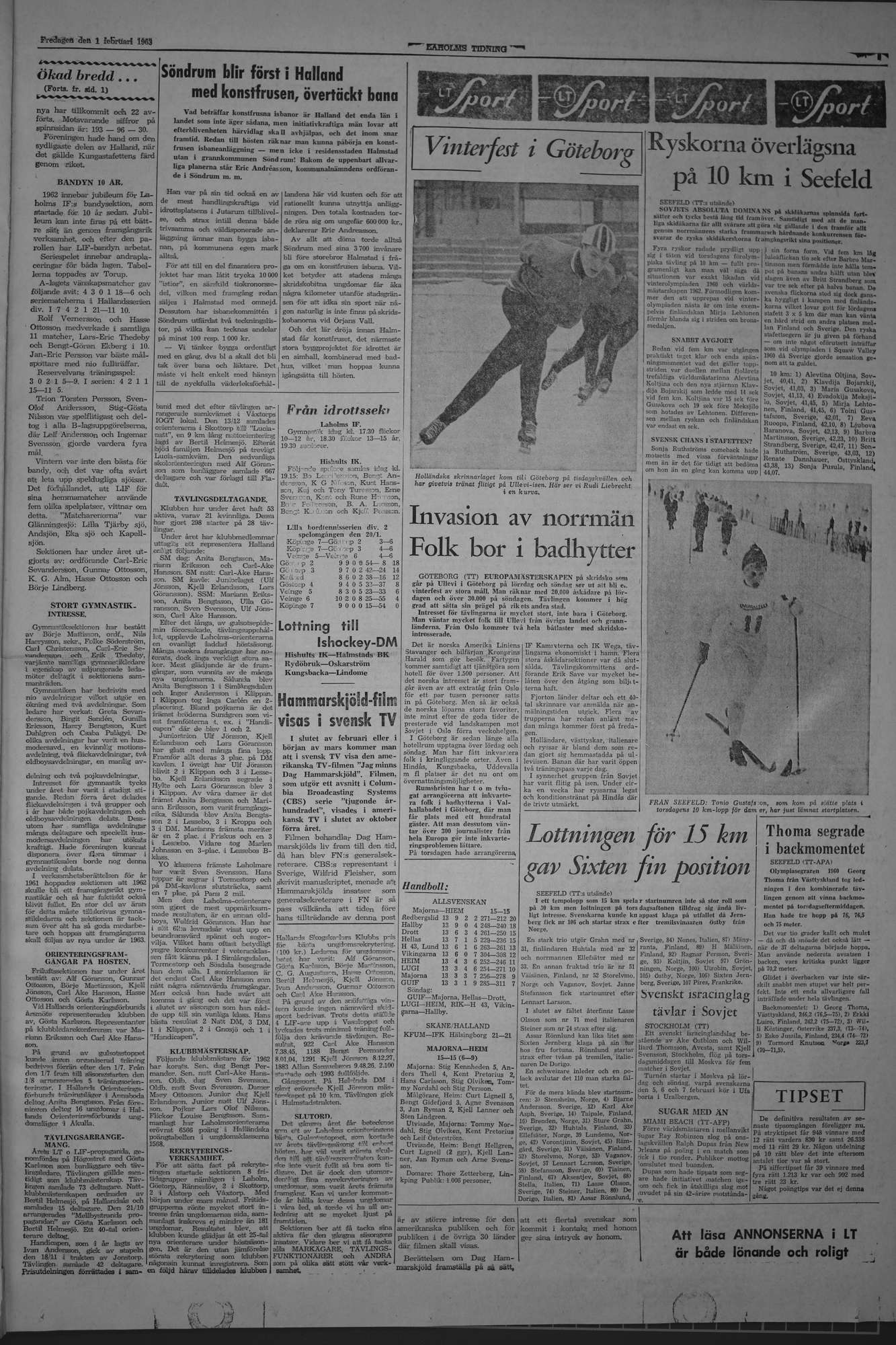 Laholms Tidning Fredag 1 februari 1963, sida 5