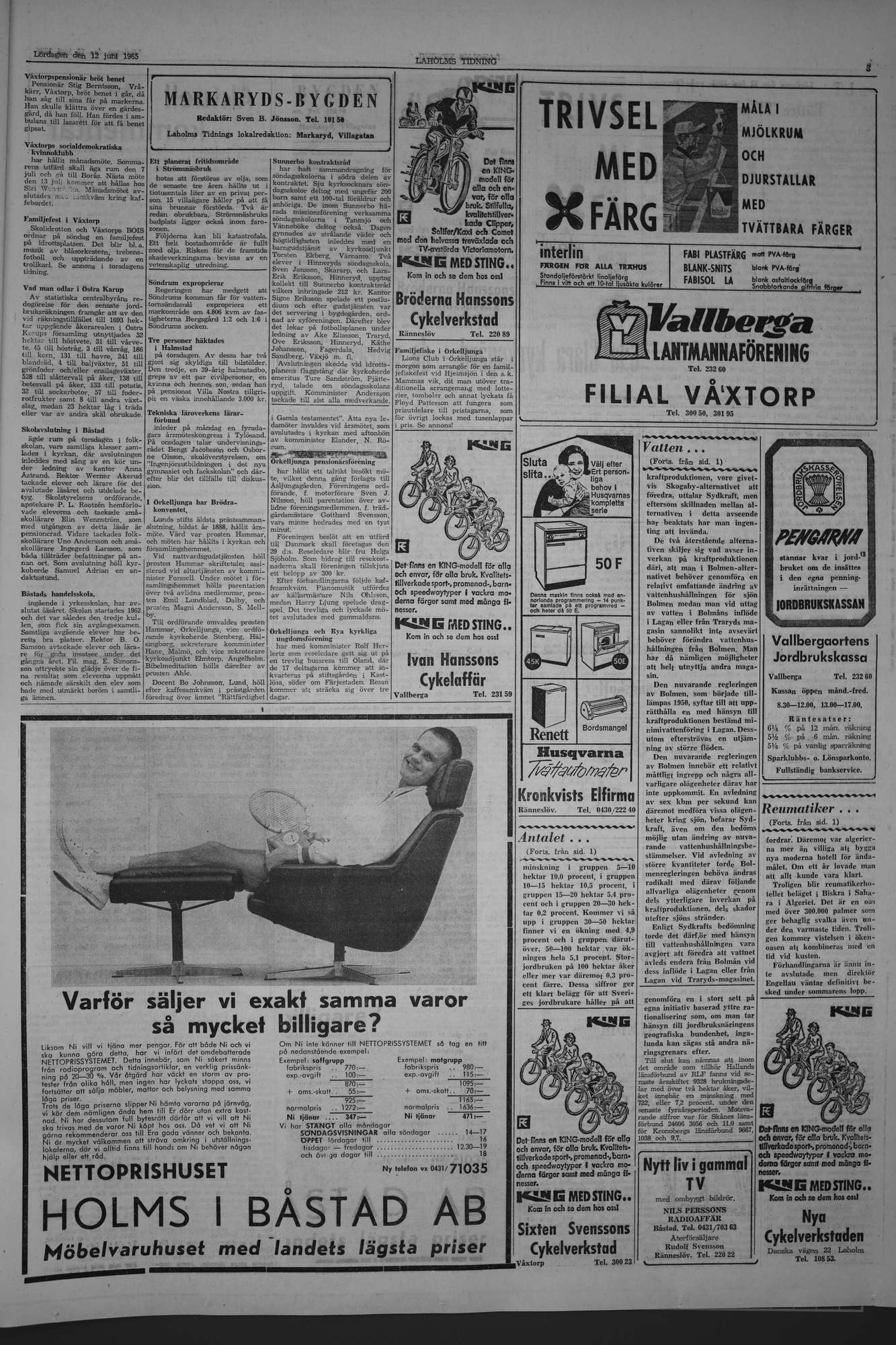 Laholms Tidning Lördag 12 juni 1965, sida 3