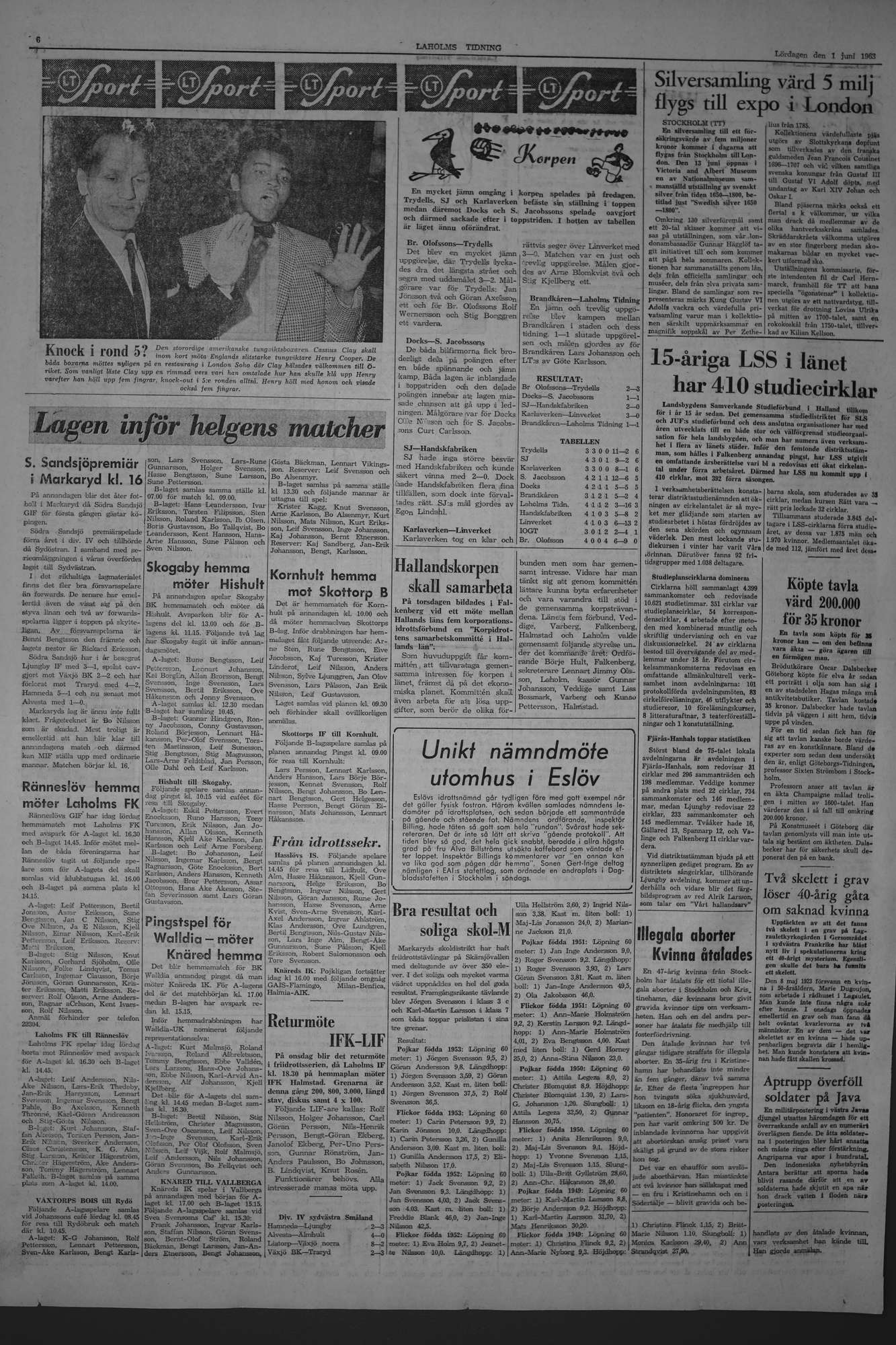 Laholms Tidning Lördag 1 juni 1963, sida 6