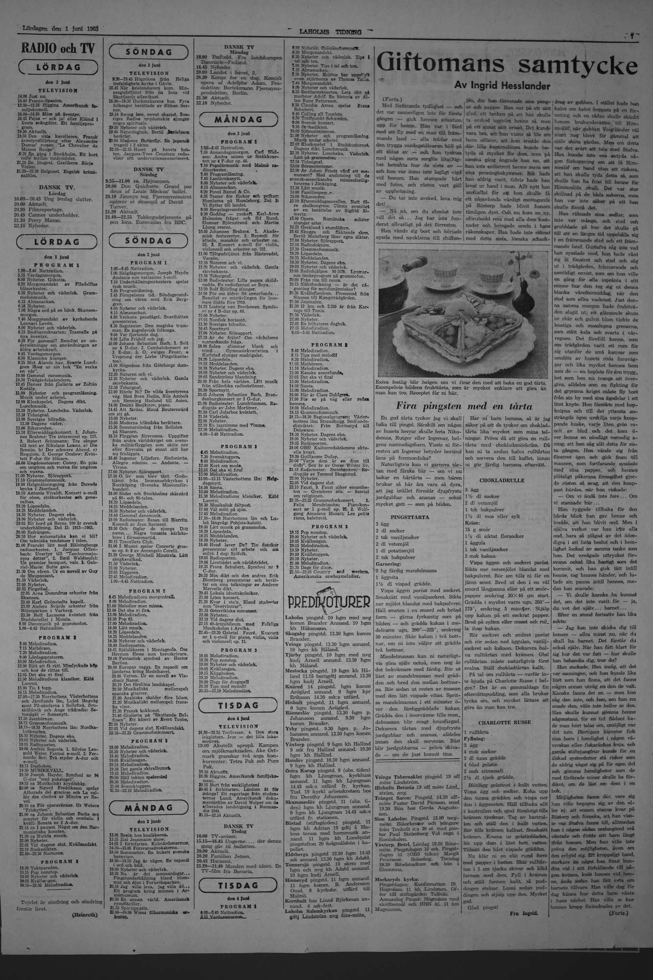 Laholms Tidning Lördag 1 juni 1963, sida 7
