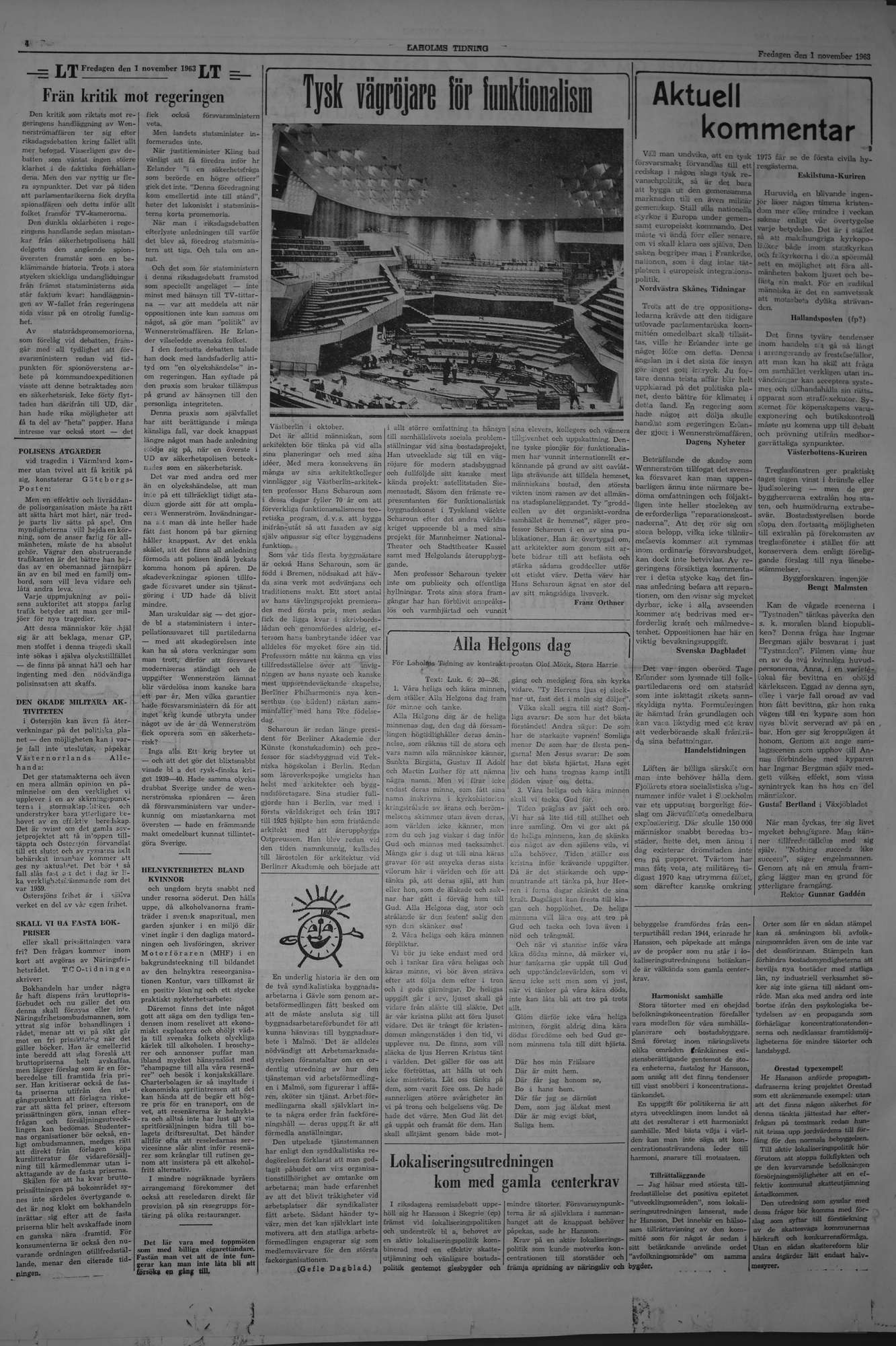 Laholms Tidning Fredag 1 november 1963, sida 4