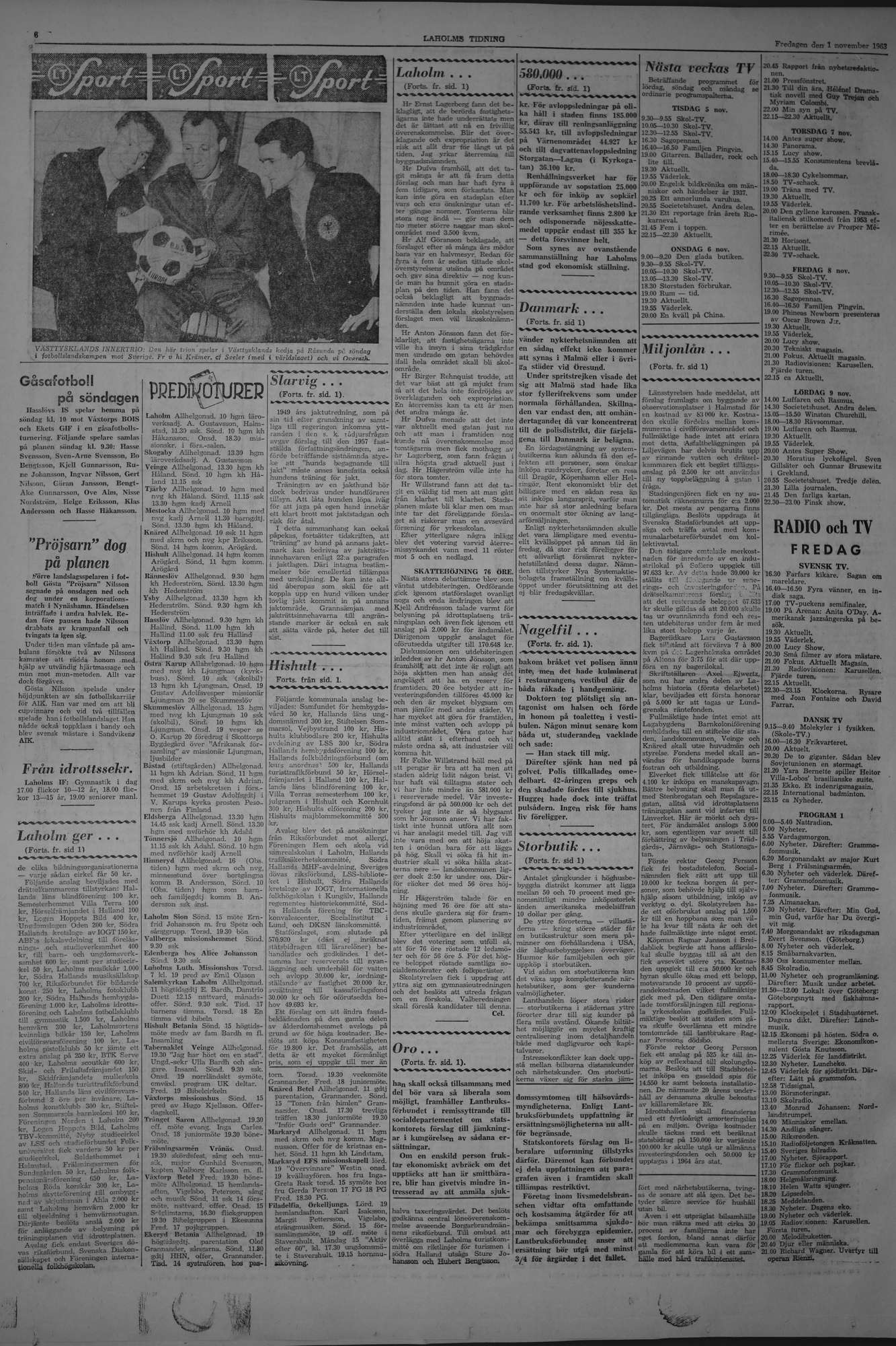 Laholms Tidning Fredag 1 november 1963, sida 6