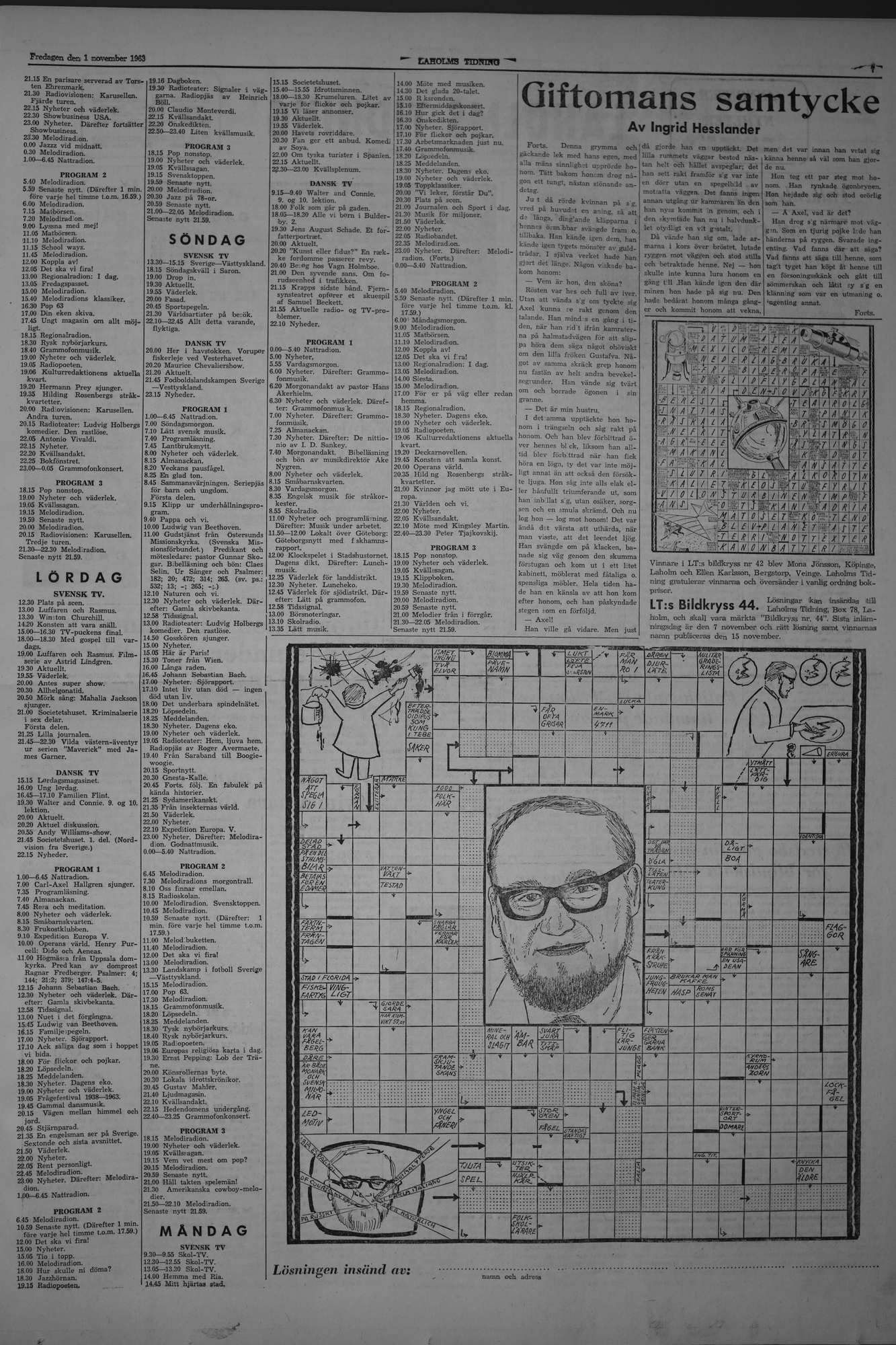 Laholms Tidning Fredag 1 november 1963, sida 7