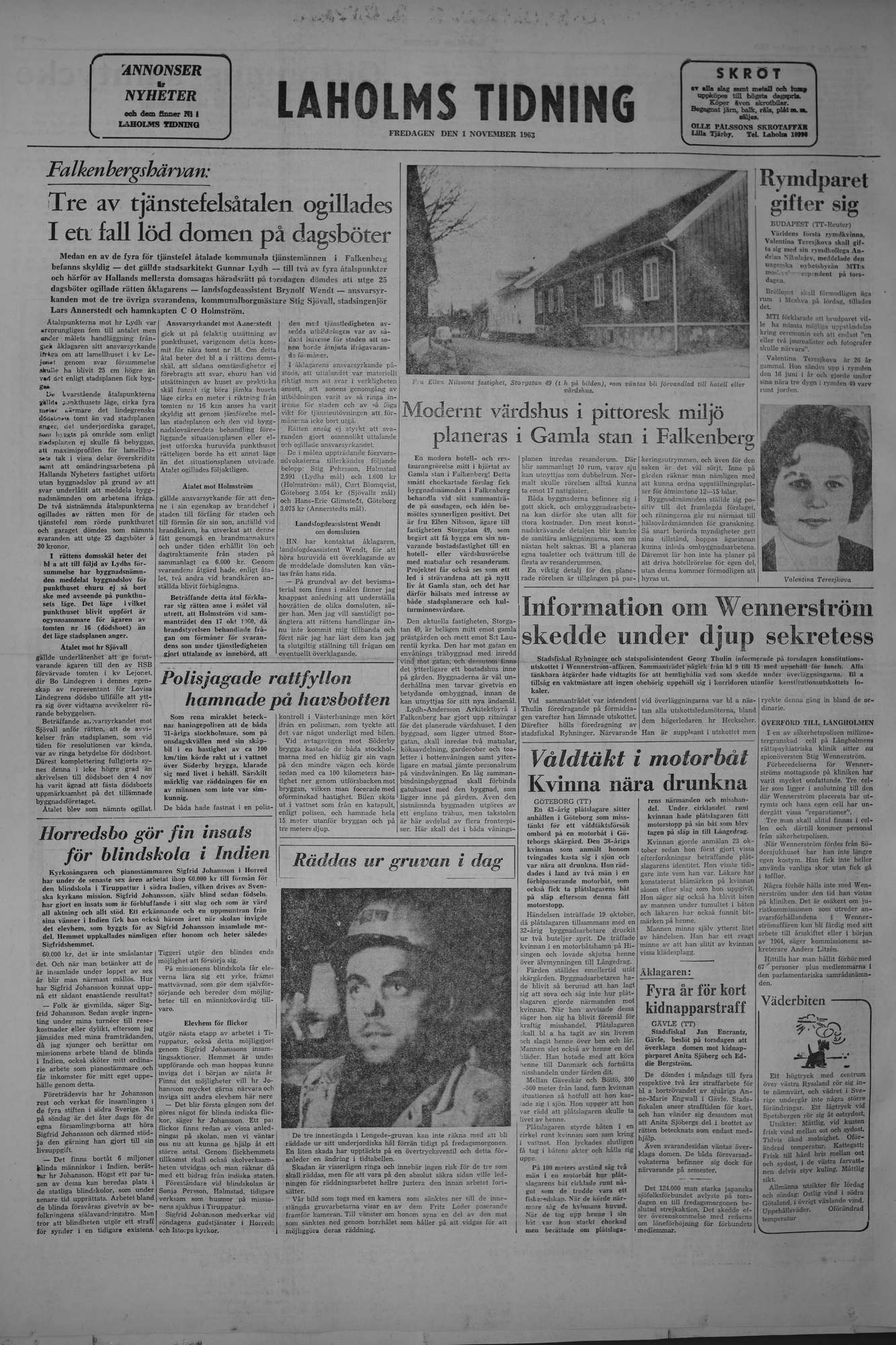 Laholms Tidning Fredag 1 november 1963, sida 8