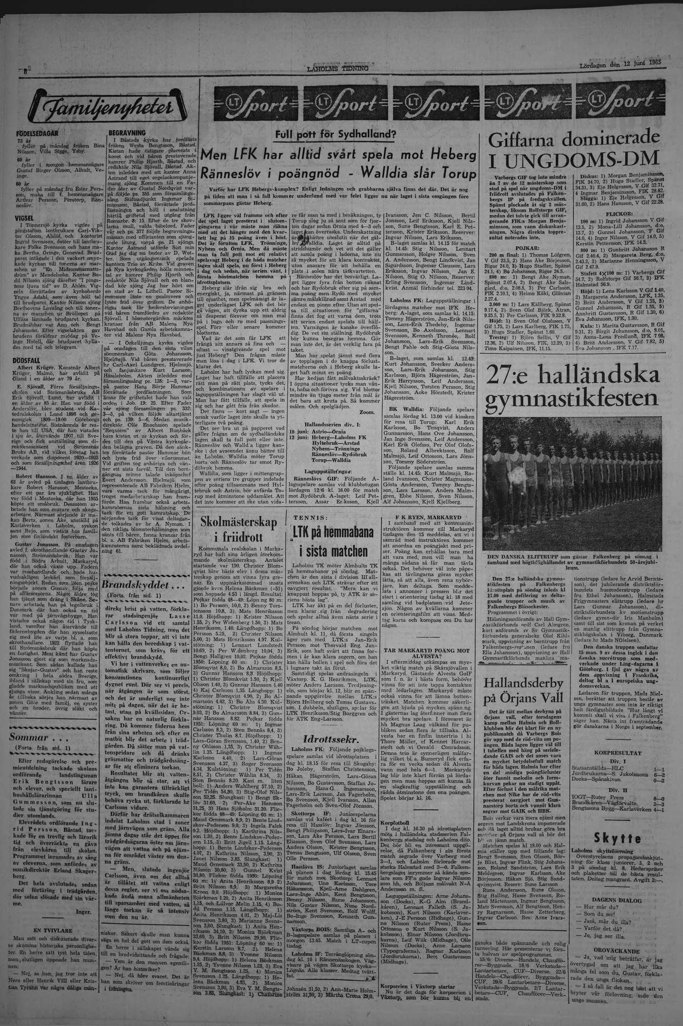 Laholms Tidning Lördag 12 juni 1965, sida 6