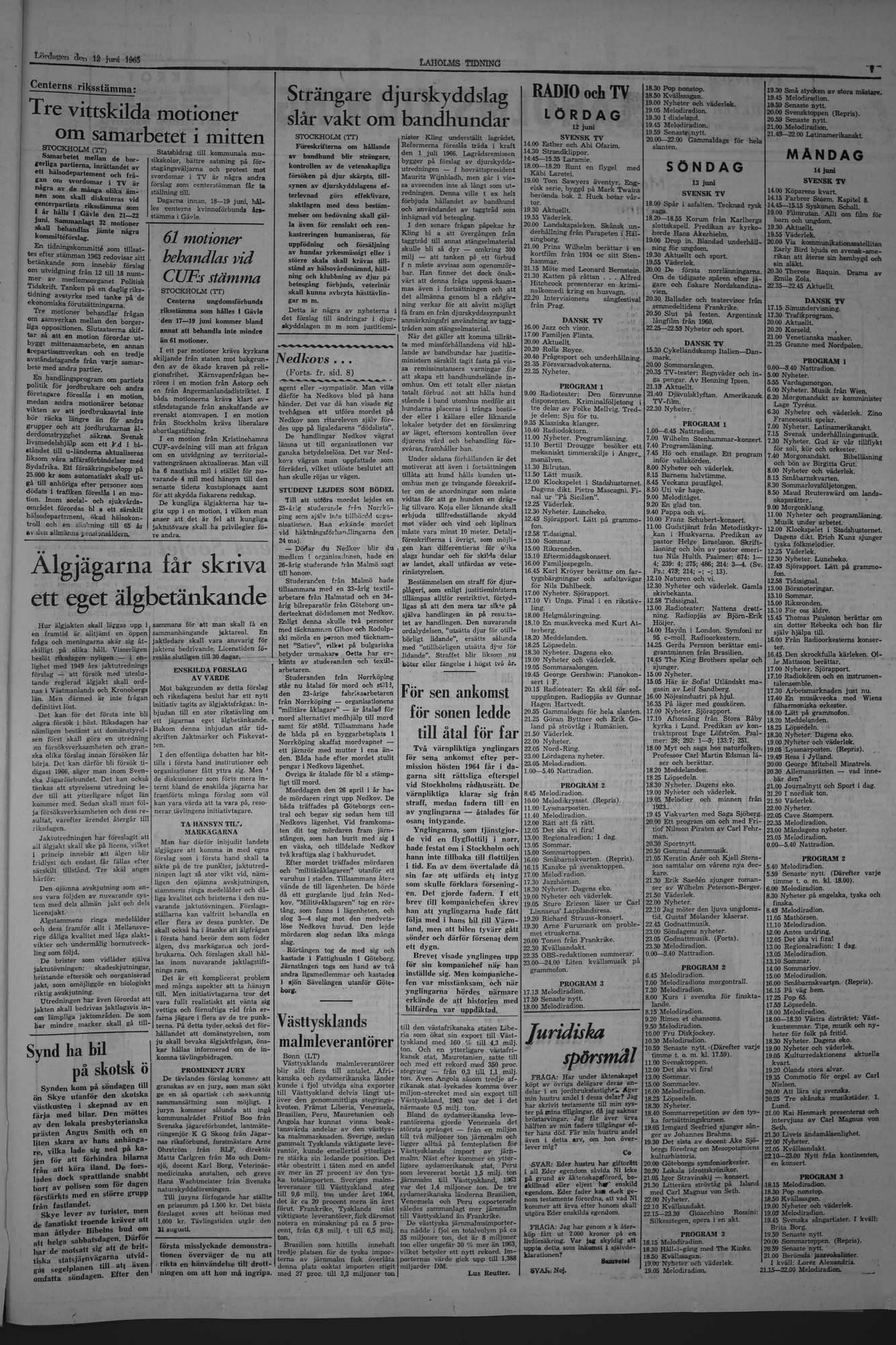 Laholms Tidning Lördag 12 juni 1965, sida 7