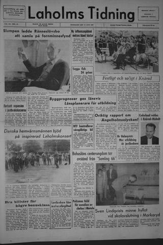 Förstasidan, Måndag 14 juni 1965