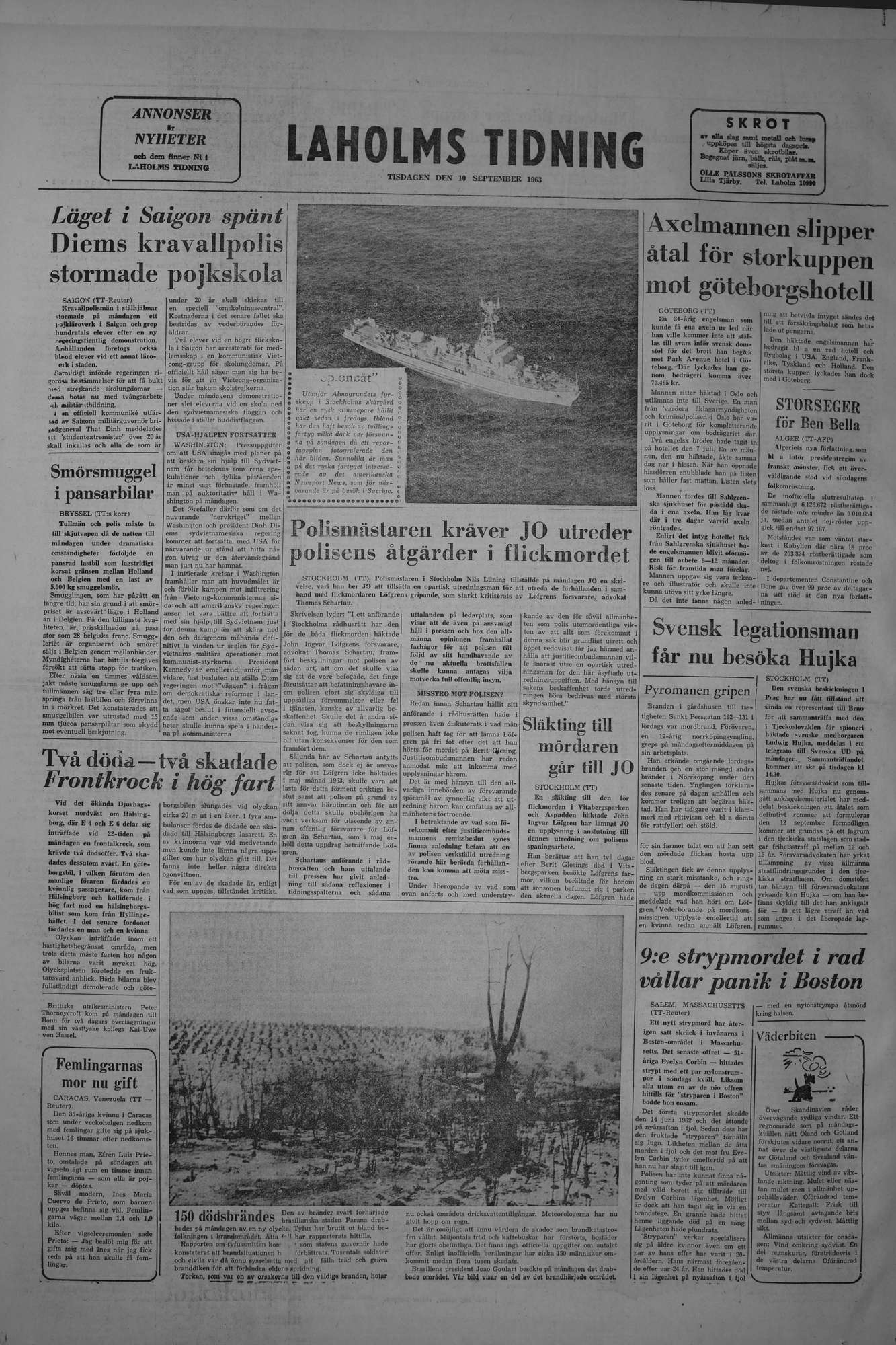 Laholms Tidning Tisdag 10 september 1963, sida 8