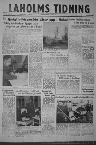 Förstasidan, Torsdag 11 april 1963