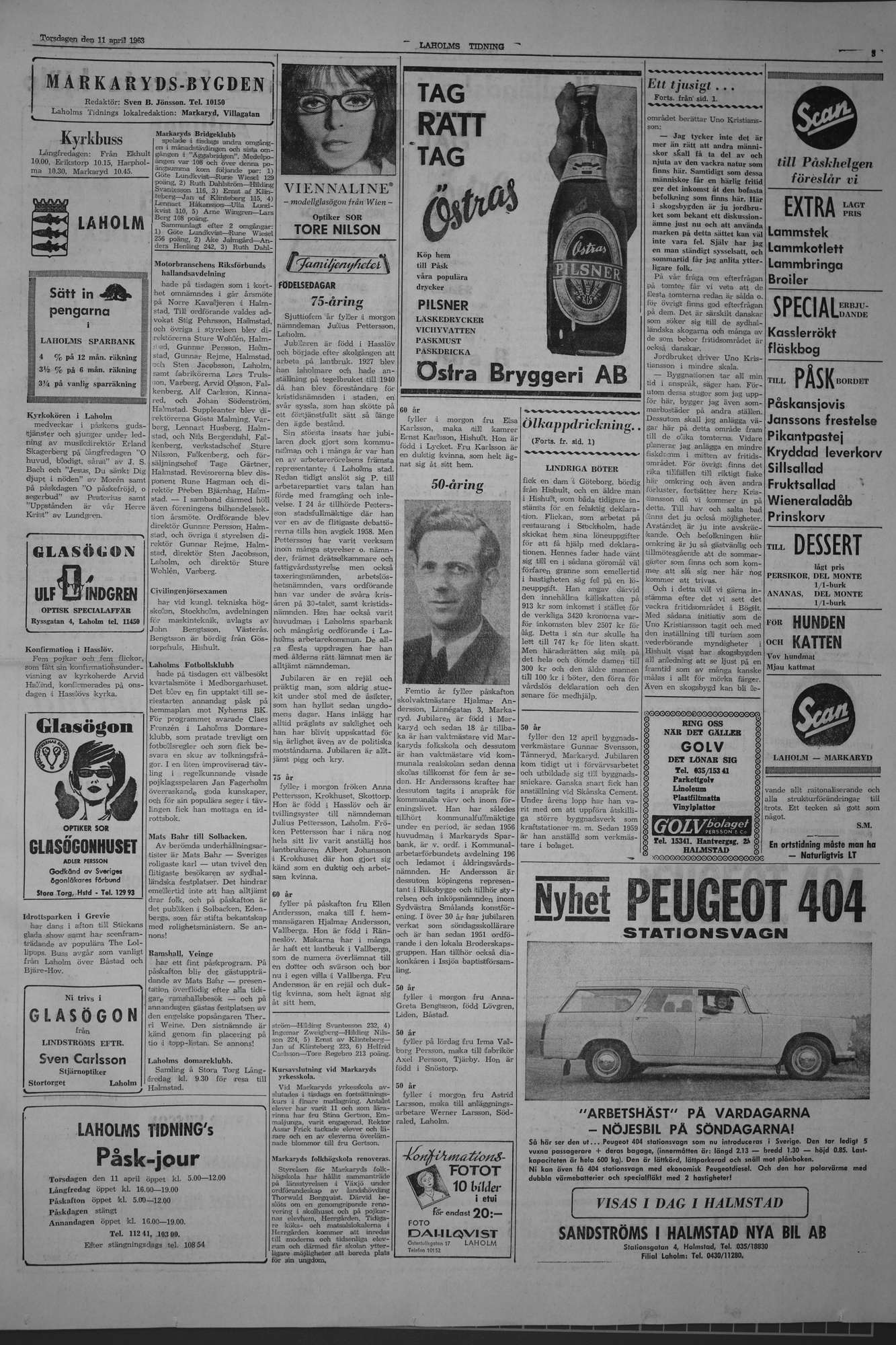 Laholms Tidning Torsdag 11 april 1963, sida 3