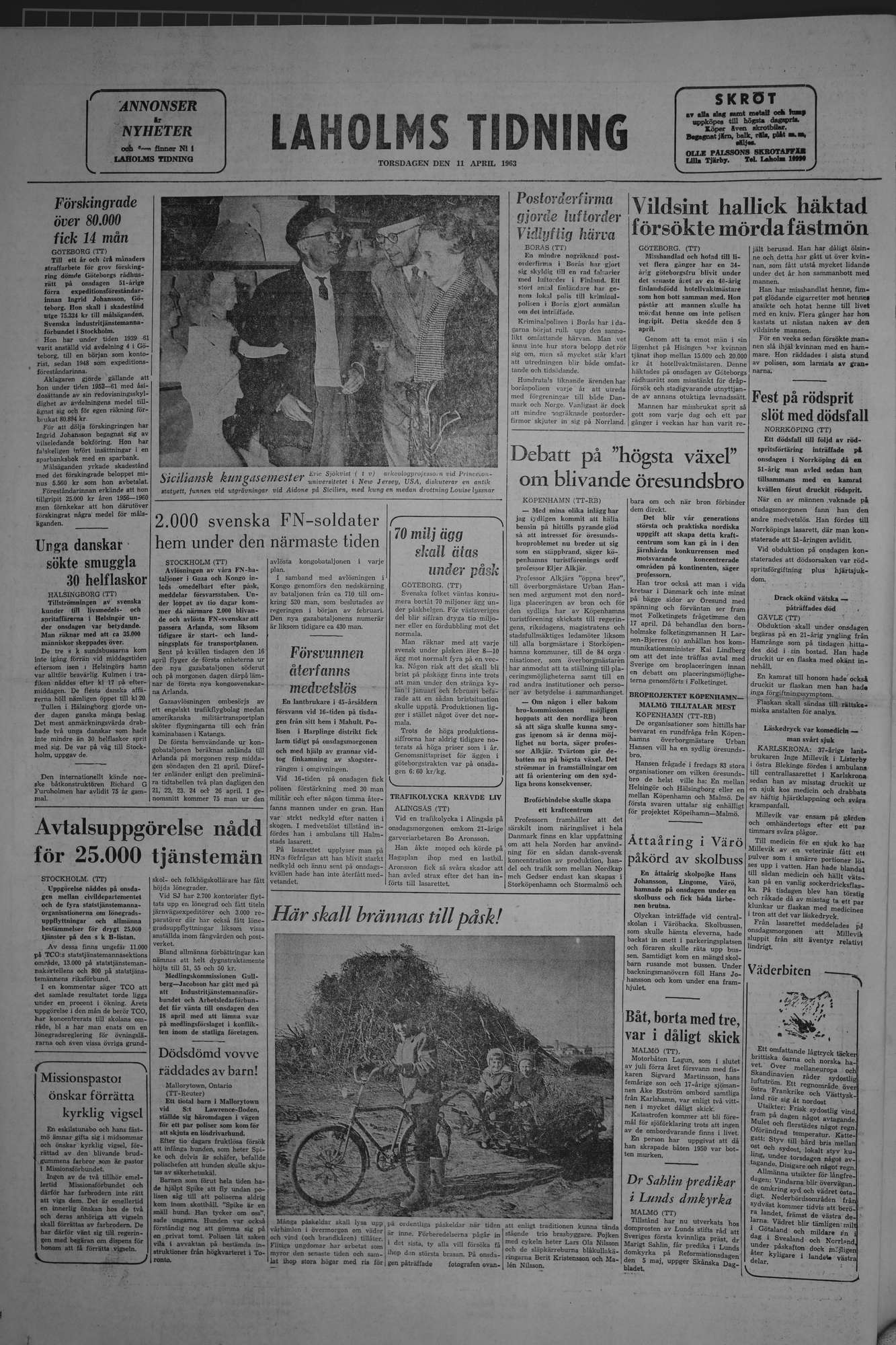 Laholms Tidning Torsdag 11 april 1963, sida 8