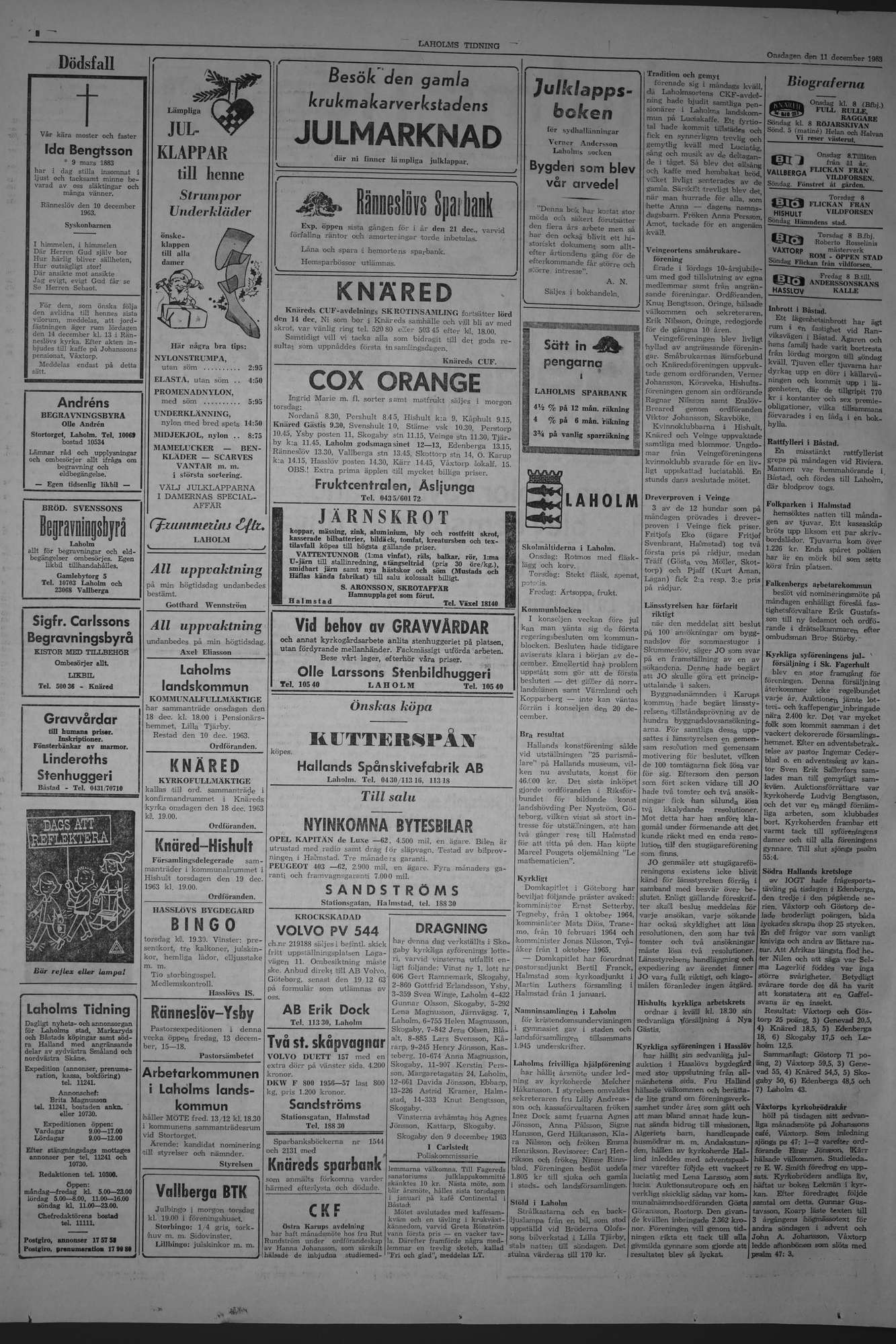 Laholms Tidning Onsdag 11 december 1963, sida 2
