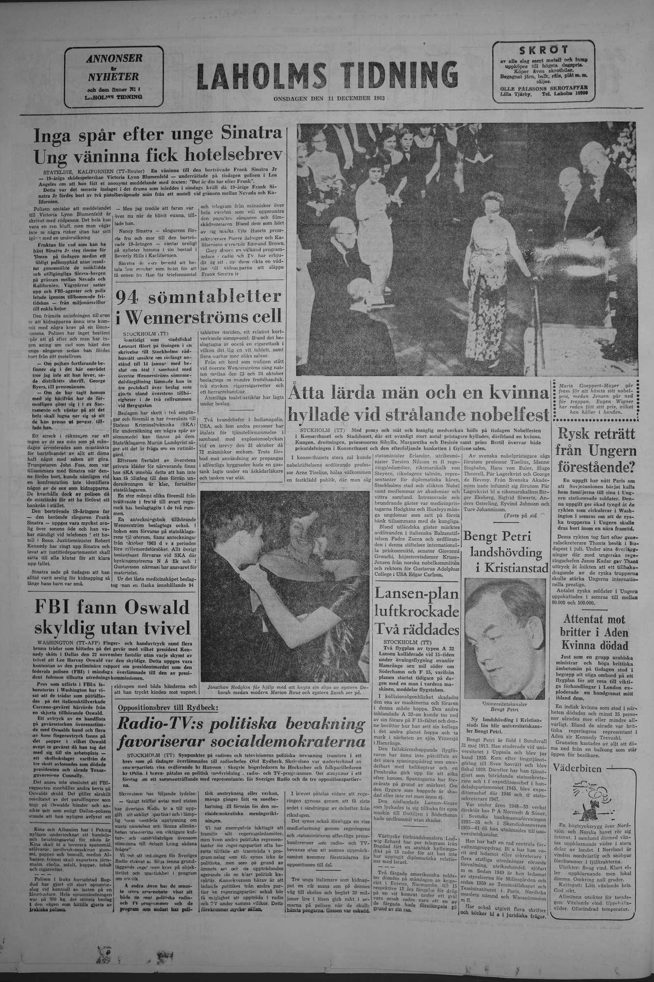 Laholms Tidning Onsdag 11 december 1963, sida 8