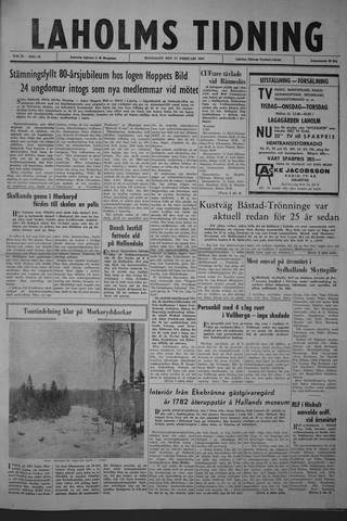 Förstasidan, Måndag 11 februari 1963