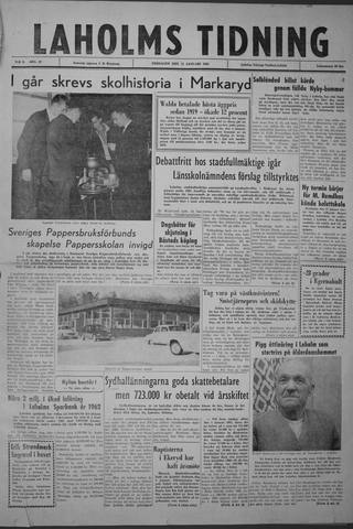 Förstasidan, Fredag 11 januari 1963