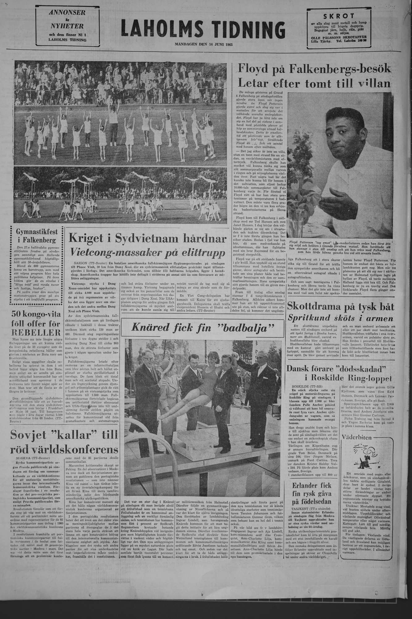 Laholms Tidning Måndag 14 juni 1965, sida 8