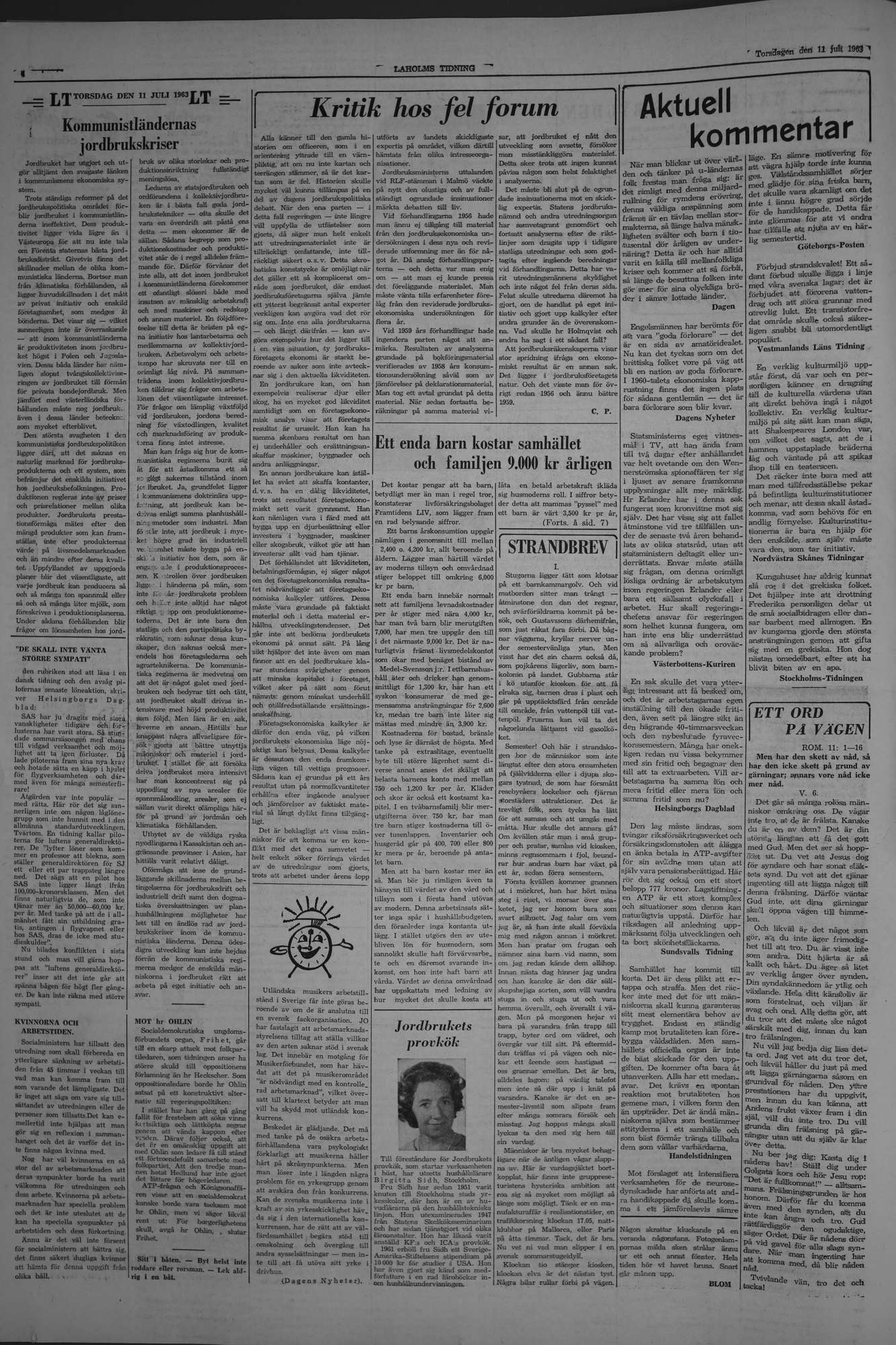 Laholms Tidning Torsdag 11 juli 1963, sida 4